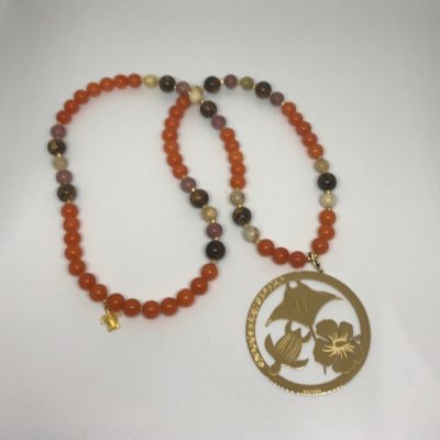 Sautoir Jade/Broncite/Jaspe