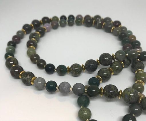 Sautoir Agates indiennes/jaspe sanguine – Image 2