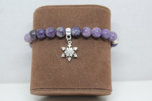 Bracelet Flocon Lepidolite Argent