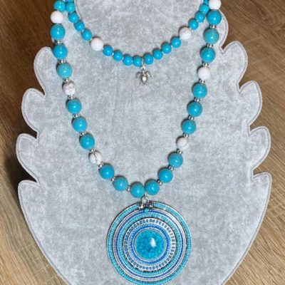 Collier Howlite et Turquoise