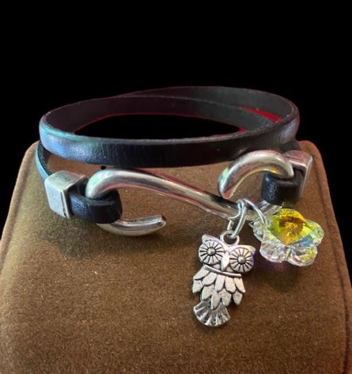 Bracelet Hibou et Fleur