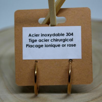 Créoles Acier or rose