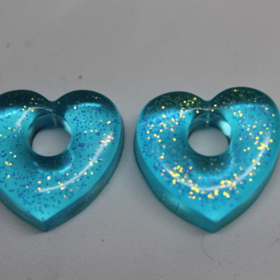 Coeur turquoise pailleté