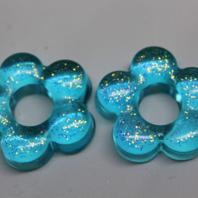 Fleur 1 - turquoise pailleté