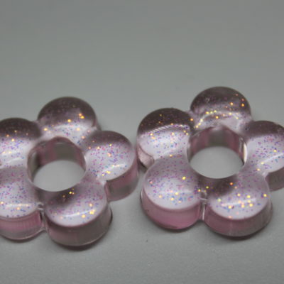 Fleur 1 - rose pâle pailleté