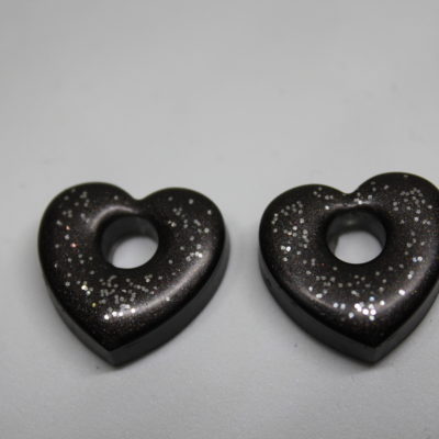 Coeur noir pailleté ag