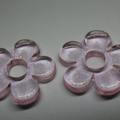 Fleur 2 - Rose pâle pailleté