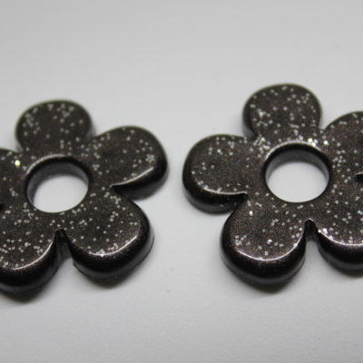 Fleur 2 - Noir pailleté