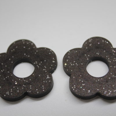 Fleur 3 - Noir pailleté