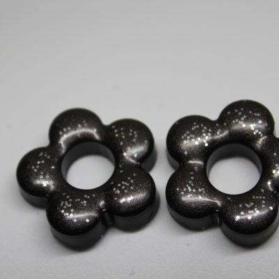 Fleur 1 - noir pailleté