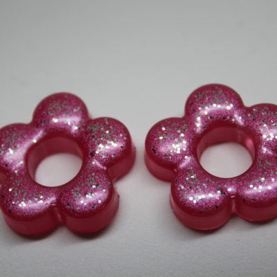 Fleur 1 - rose fuchsia pailleté